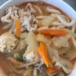 キムチ鍋のスープを使って！簡単キムチうどん